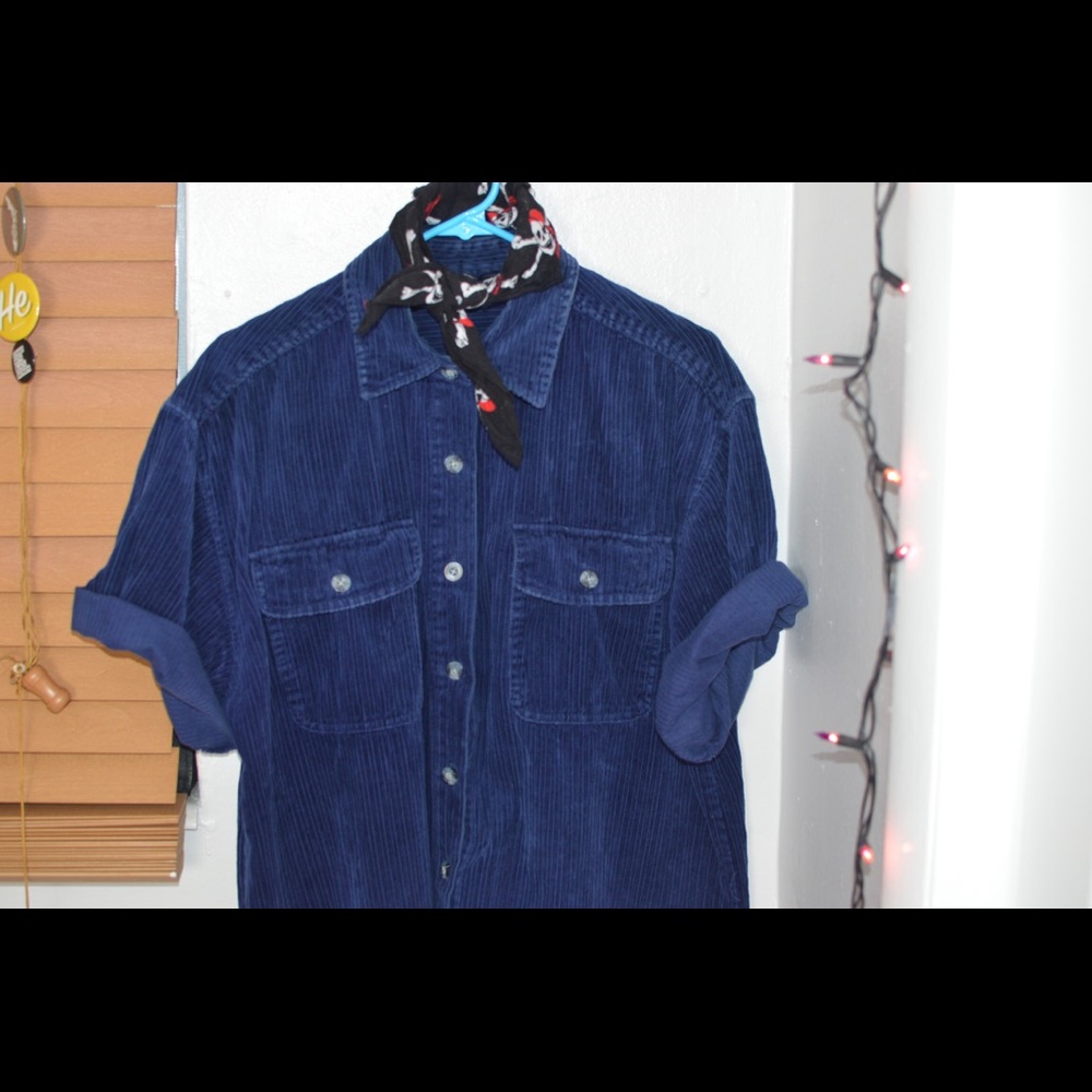 🔷Vintage Jumbo Corduroy👕 Button-Up [Navy]